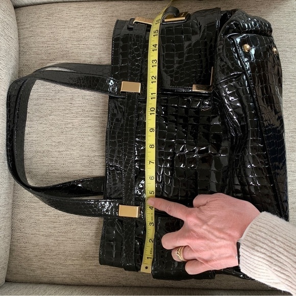 Michael Kors Black Embossed Beverly Satchel Paten Leather - Picture 14 of 14